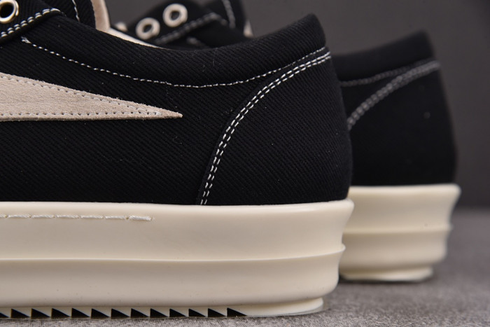 RICK OWENS SNEAKERS copshpe OR-low top37 DRKSHDW BLACK （denim fabric）